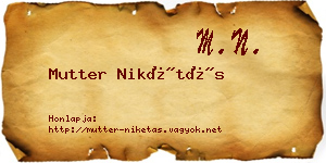 Mutter Nikétás névjegykártya